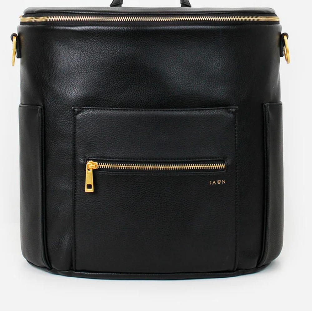 Fawn Design Black Backpack Shoulder Diaper Bag